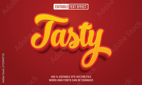 Editable 3d text style effect - Tasty  text effect Template	
