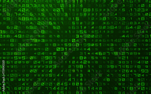 Abstract Binary Software Programming Code Background. Random Parts of Program Source Code. Binary Digits Matrix. Digital Data Cyber Security Technology Concept. Vector Illustration. © ec0de