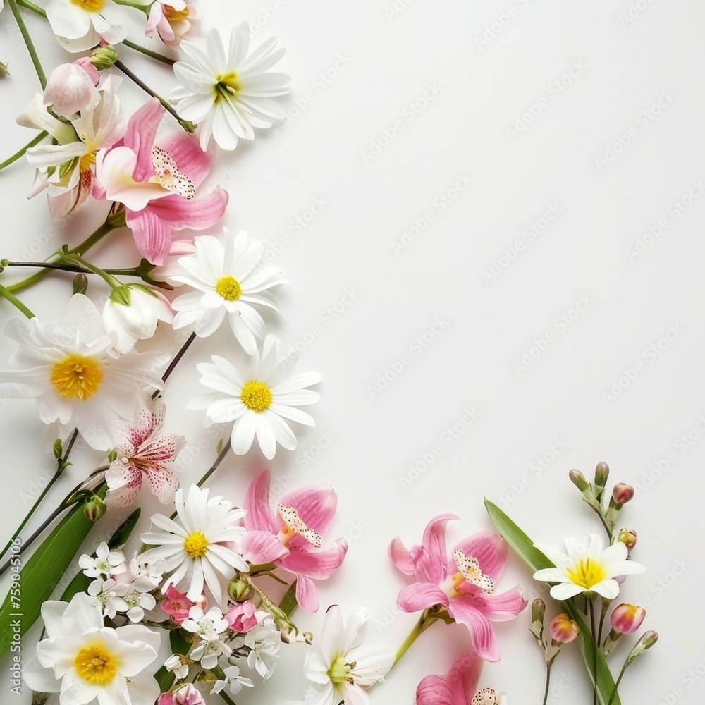 Fototapeta premium beautiful spring and summer flowers background