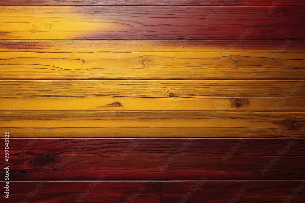 Fototapeta premium red and yellow wood wall wooden plank board texture background with grains and structures