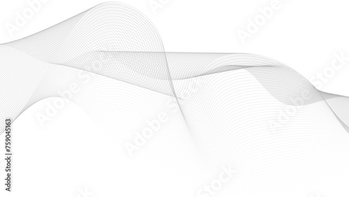  Abstract black lines wave curve motion on white background vector.