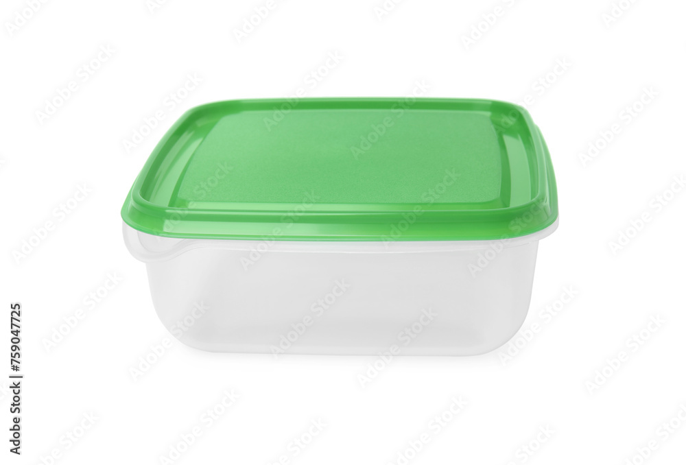 Empty plastic container on white background. Food storage Empty plastic container on white background. Food storage