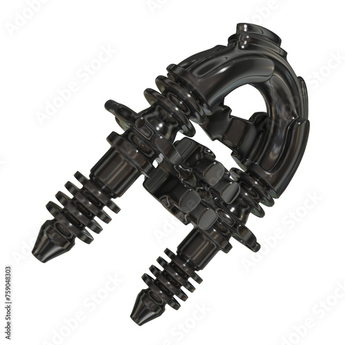 Metal abstract object,3d render #759048303