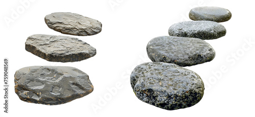 A stepping stone for garden design, isolated on a transparent background