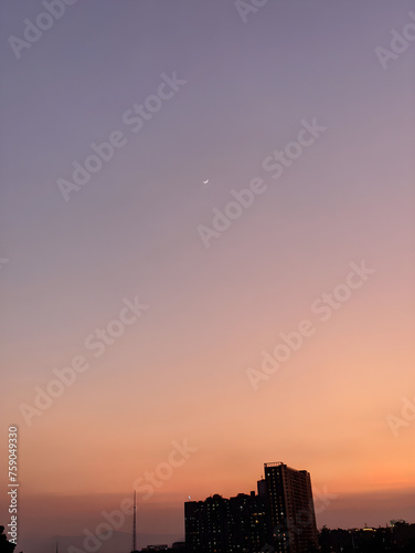 Harris hotel in Bandung, decorated with the moon and sunset