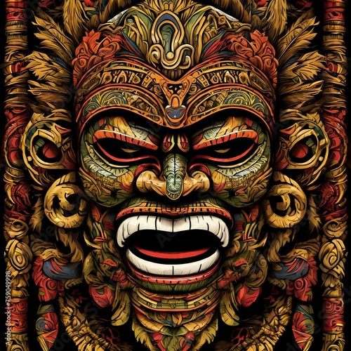 A traditional art of face mask, ofter worshiped as rural  demigod 