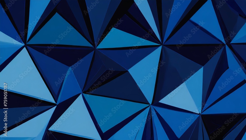dark blue triangular abstract background geometric dark pattern background with lines composed triangles blue triangle tiles pattern mosaic background - obrazy, fototapety, plakaty 