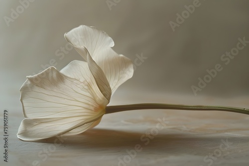 Close-up of White Lily in Nature's Spring Symphony, Capturing the Elegance of White Lily Petals, Stunning Close-up of White Lily Blossom, Close-up of Yellow Tulip in Vibrant Garden, Close-up of Single