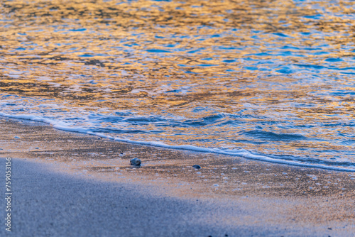 orange tones over the sea, Cala Magraner, Manacor coast, Majorca, Balearic Islands, Spain