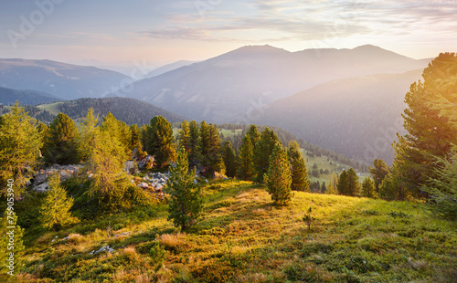Blick von der Turracher Höhe Richtung Norden, Steiermark, Österreich