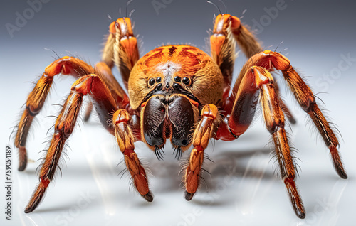 Vogelspinne, Tarantula (Theraphosidae), vor neutralem Hintergrund, Generative AI photo