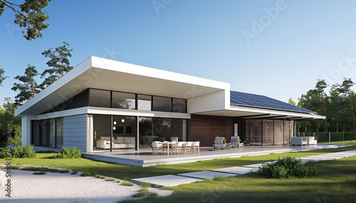 villa moderna lussuosa con impianto fotovoltaico © Riccardo