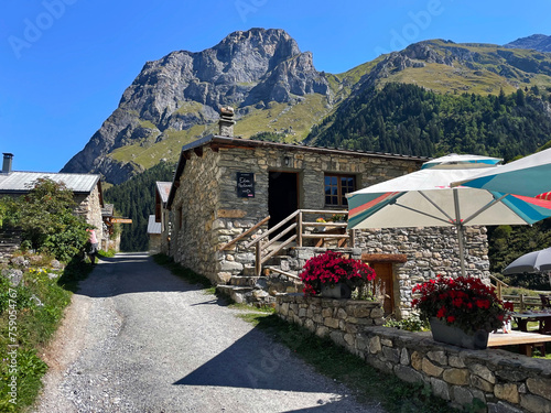 Hautes Alps traditional village, Pralognan la Vanoise National Park, France photo