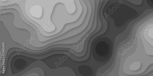 Gray and black wave Seamless abstract papercut background 3d realistic design use for ads banner and advertising print design vector. 3d topography relief. Vector topographic illustration.