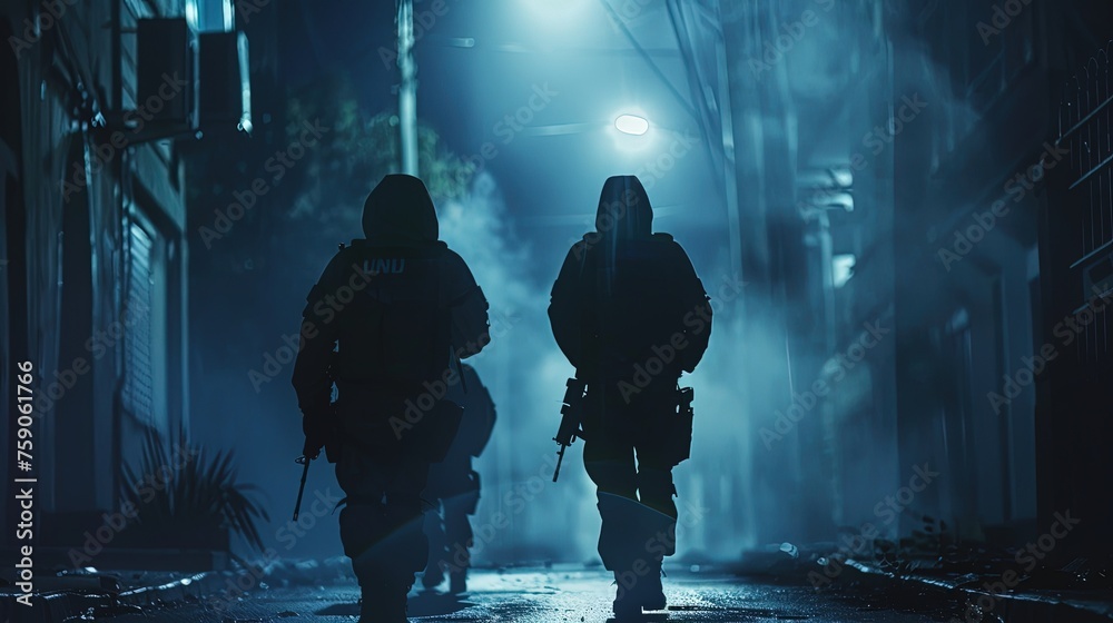 SWAT team in action. SWAT in full tactical gear. Special Forces. Army ...