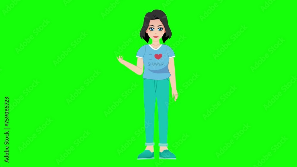 Cartoon Woman Talking Animation On Green Screen 2d Girl Talk On Green Cartoon Woman Talking Animation On Green Screen 2d Girl Talk On Green