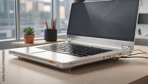 A seethrough aluminum laptop photo