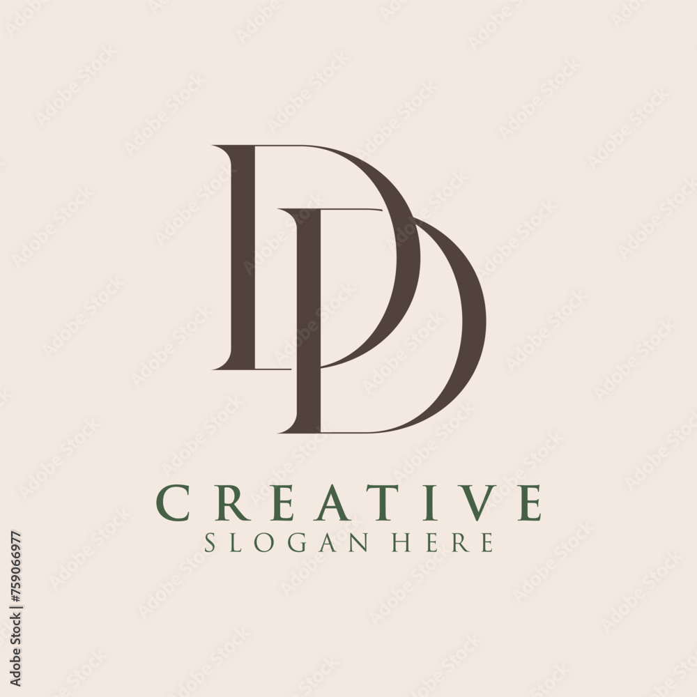 Luxury Initial DD Monogram Text Letter Logo Design