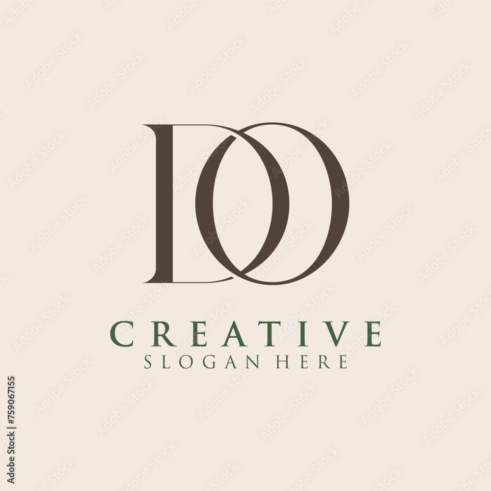Luxury Initial DO Monogram Text Letter Logo Design