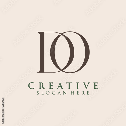 Obraz na płótnie Luxury Initial DO Monogram Text Letter Logo Design w salonie