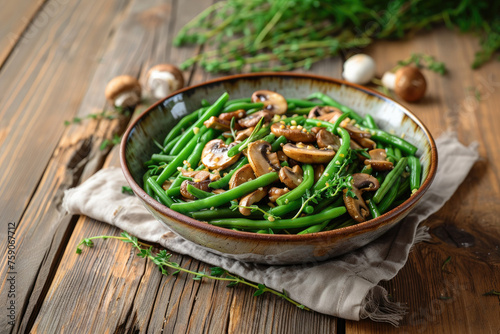 Bowl of Green Beans and Mus...
