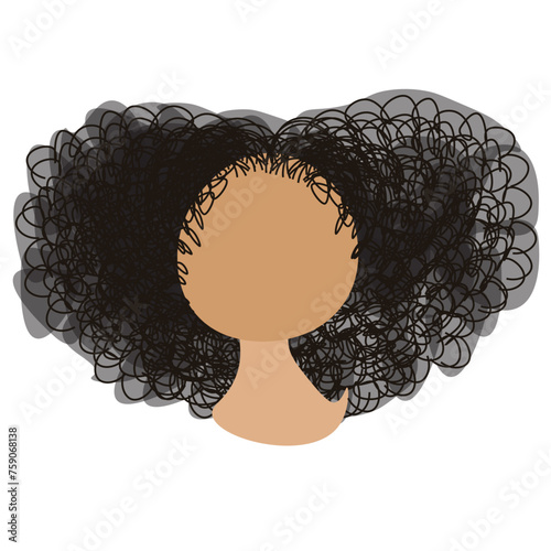 Curly Fro Hair Longer Brown Skin Mannequin  2