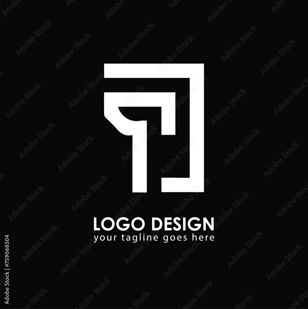 Fototapeta premium QD QD Logo Design, Creative Minimal Letter QD QD Monogram