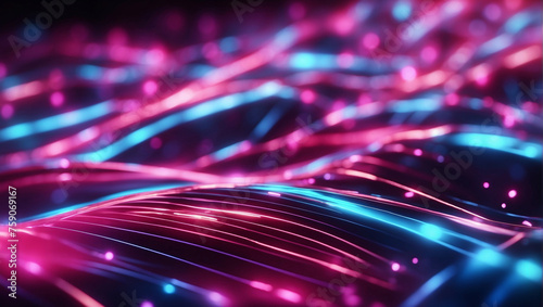 abstract background with pink blue glowing neon lines