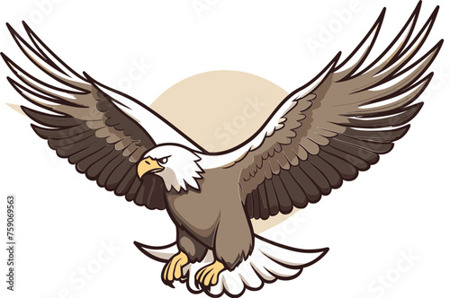 Patriotic Eagle Illustration Detailed Vector Illustration