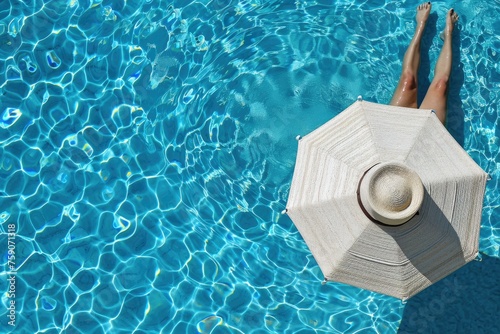 Tanning by the swimming pool in indoor