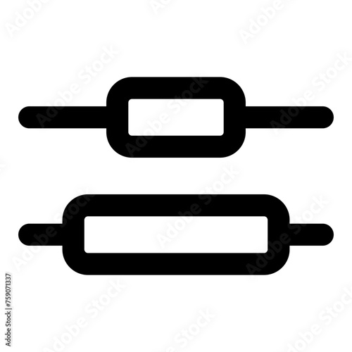 Vertical distribute center icon in outline style. Simple alignment symbol vector illustration — pixel-perfect icon.
