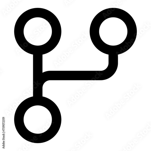 Code branch icon in outline style. Simple git development symbol vector illustration — pixel-perfect icon.