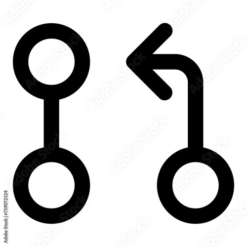 Pull request code icon in outline style. Simple git development symbol vector illustration — pixel-perfect icon.