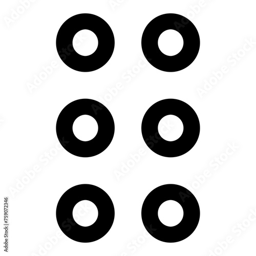Drag indicator icon in outline style. Simple six-dot pattern vector illustration — pixel-perfect icon.