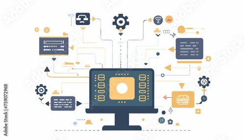 Continuous Integration and Deployment (CI/CD), CI/CD practices in web and software development with an image showing automated testing, integration, AI photo