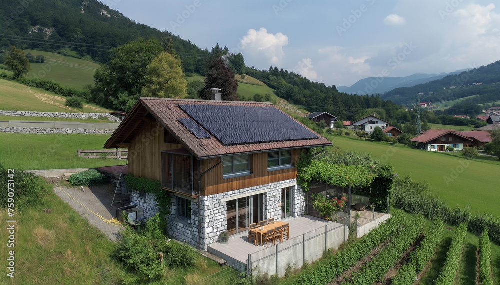 villa moderna lussuosa con impianto fotovoltaico