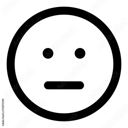 Meh emoji icon in simple line vector style