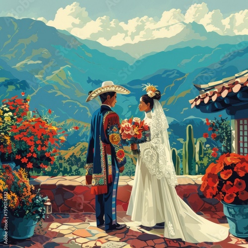 Fusion of Cultures: Mexican Charro and Korean Hanbok Wedding