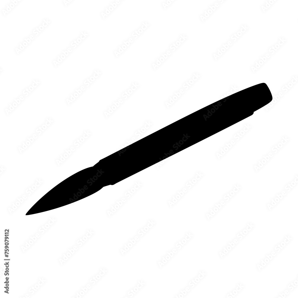 Pen silhouette simple pen silhouette design on a white background and vector illustration Pen silhouette simple pen silhouette design on a white background and vector illustration