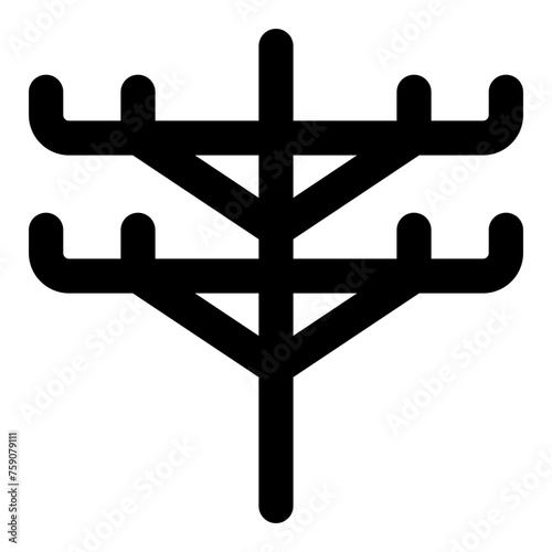 Utility pole icon in outline style. Simple electricity power pole vector illustration — pixel-perfect icon.