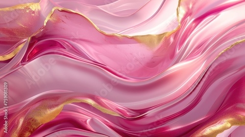 The abstract picture of the two colours of pink and gold colours that has been created form of the waving shiny smooth satin fabric that curved and bend around this beauty abstract picture. AIGX01.