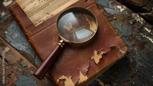 Detective's magnifying glass and case file