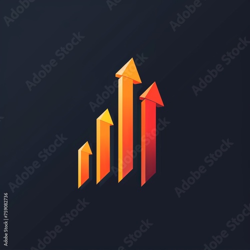 Ascending Gradient Colored Arrows on Dark Background Illustrating Growth or Progress Concept