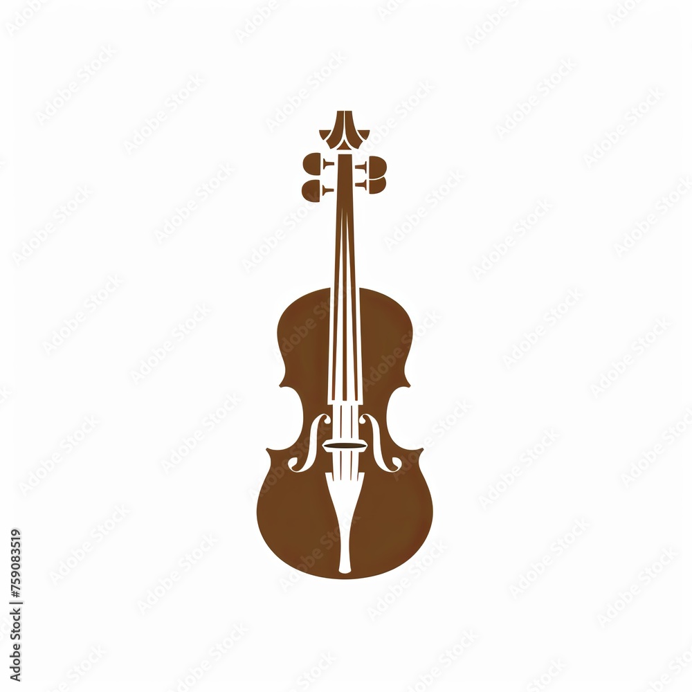 Elegant and Simple Stylized Violin Vector Logo on a White Background