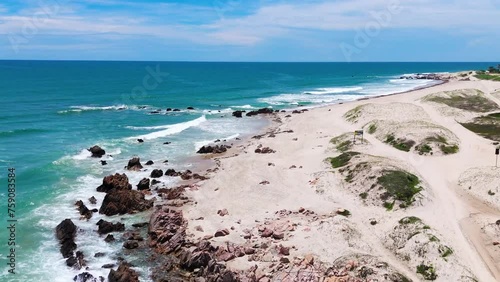 Imagem de drone, Praia do Barro Preto em Aquiraz, Ceará. photo