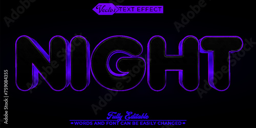 Purple Dark Night Editable Text Effect Template photo