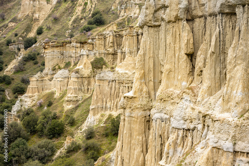 Kula Fairy Chimneys, Kula Geopark at location Manisa, Turkey. Kula Volcanic Geopark, also known as Kuladoccia (Kuladokya). photo