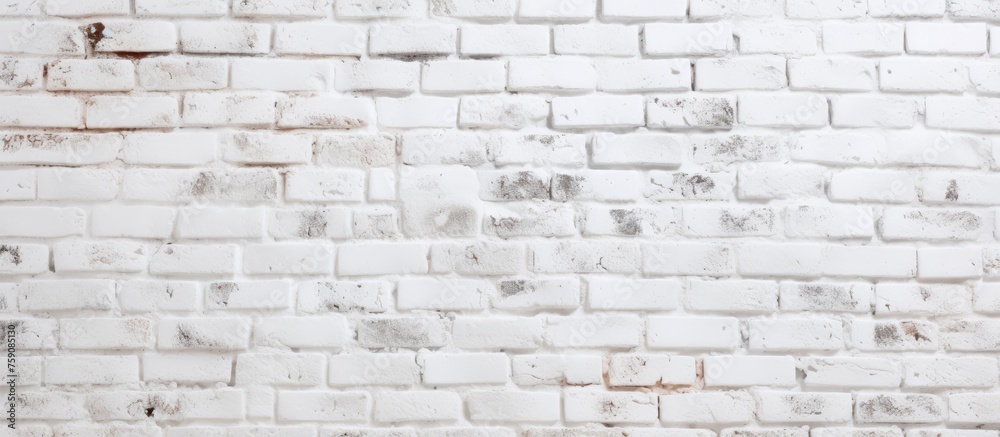 Texture or background of white brick wall.