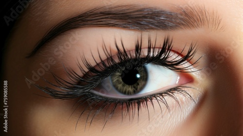 Captivating Close-up of a Woman s Eye with Beautiful Makeup. Generative ai
