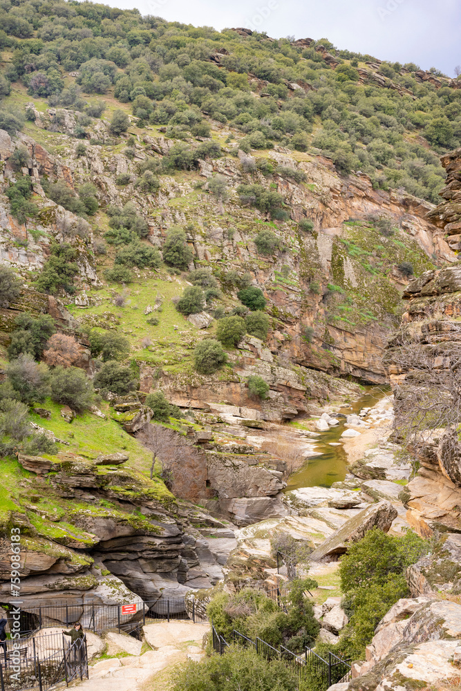 Panorama landscape of rock formations of Tasyaran Valley Natural Park canyon ( Tasyaran Vadisi) . Located in Usak (Usak), Turkey